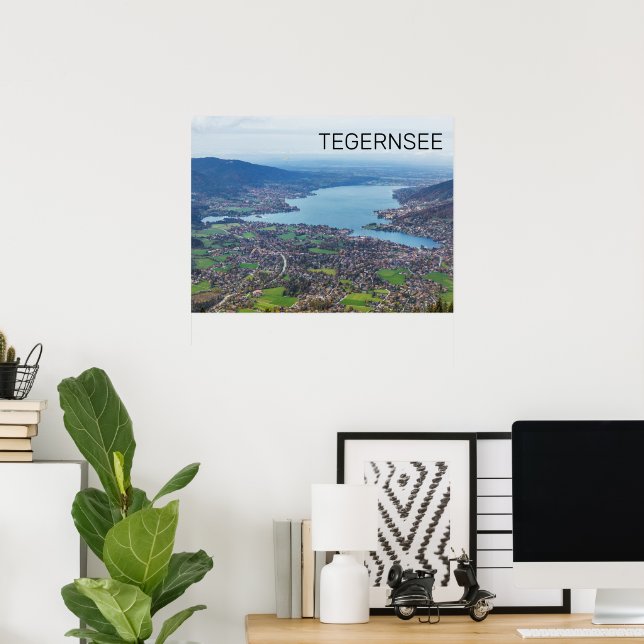 Tegernsee Bayerischer See Panorama Souvenir Poster (Heimbüro)