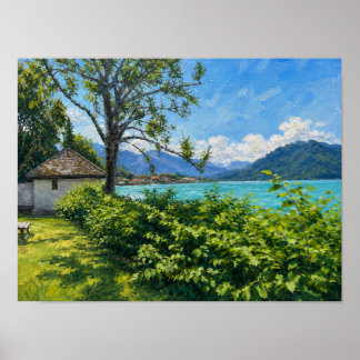 Tegernsee in den Alpen Poster