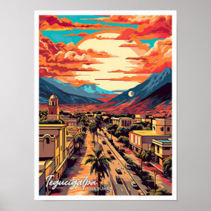 Tegucigalpa Honduras Vintage-Reiseillustration Poster