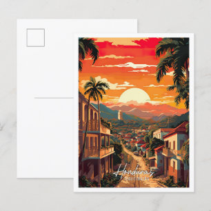 Tegucigalpa Honduras Vintage-Reiseillustration Postkarte