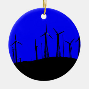 Tehachapi Wind Farm Silhouette Keramikornament