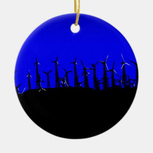 Tehachapi Wind Farm Silhouette Keramikornament