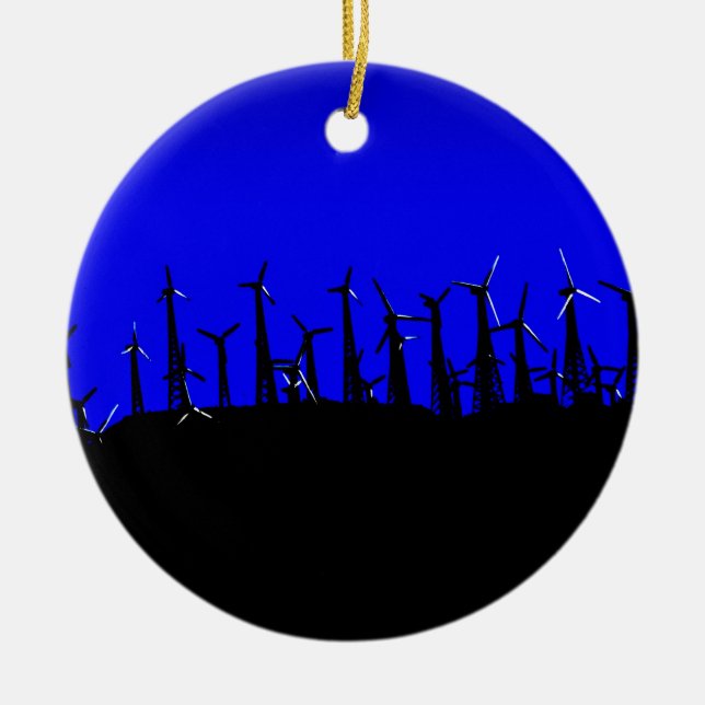 Tehachapi Wind Farm Silhouette Keramikornament (Vorne)