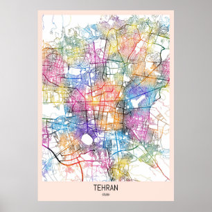 Teheran Iran City Map Poster