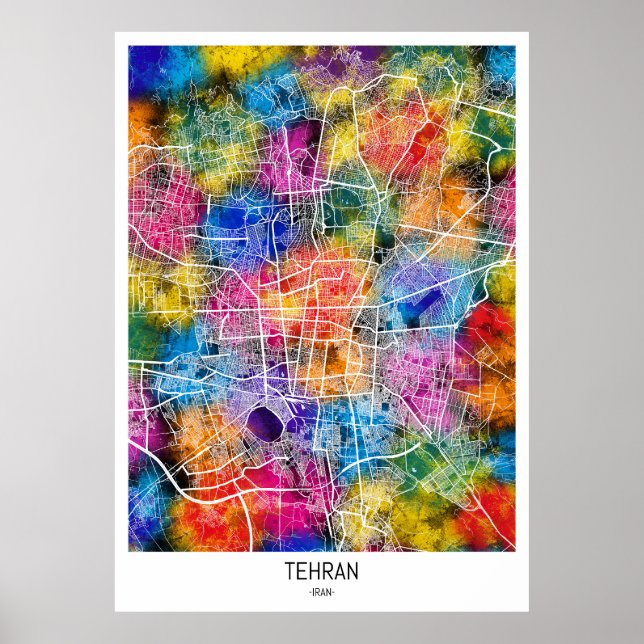 Teheran Iran City Map Poster (Vorne)