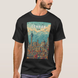 Teheran Iran Illustration Reise Kunst Vintage T-Shirt