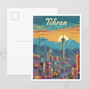 Teheran Iran Vintage-Kunst-Reiseillustration Postkarte