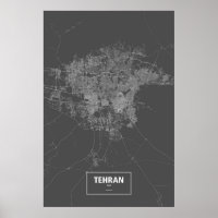 Teheran, Iran (weiß auf schwarz)