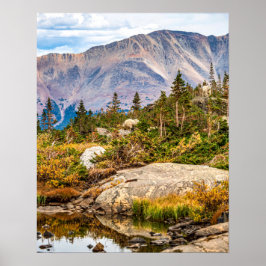 Teich auf dem Berg // Felsen und Bäume Poster