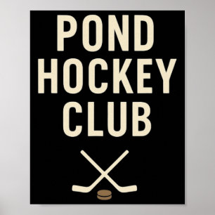 Teich Hockey Club Gekreuzte Stöcke Outdoor Wintere Poster