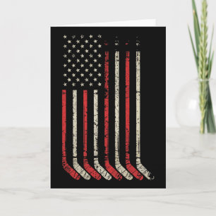 Teich Hockeyspieler Amerikanische Flagge Shinny Karte