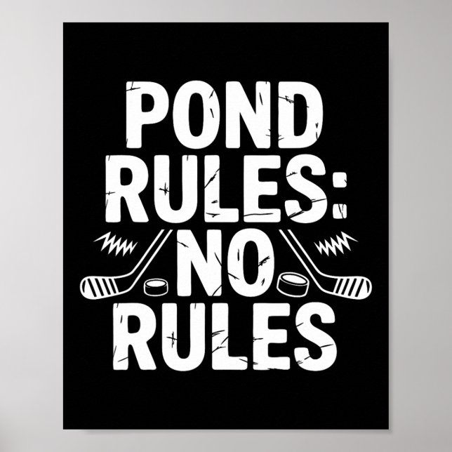 Teich Hockeyspieler ohne Regeln Shinny  Poster (Vorne)