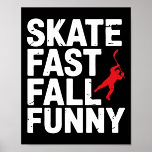 Teich Hockeyspieler Schlittschuh Schnell Shinny Poster