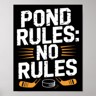 Teich Hockeyspieler Teich Regeln Shinny Poster