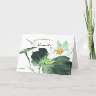 TEICH LOTUS FRIEDEN l Chinesische Tuschemalerei Karte
