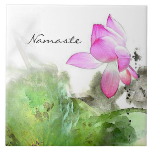 TEICH LOTUS L Chinese-Bürsten-Malerei-Kunst Fliese
