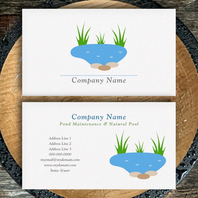 Teich und natürlicher Pool Visitenkarte (Pond and Natural Pool Business Card)