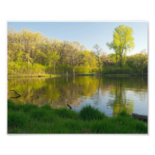 Teich und üppiger Wald Battle Creek Park Fotodruck