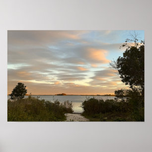 Teich-Wasserlandschaft-Sonnenuntergang-Foto-Poster Poster
