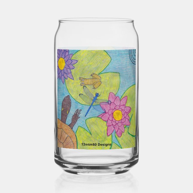 Teichszene - Glasdose Dosenglas (Vorderseite)