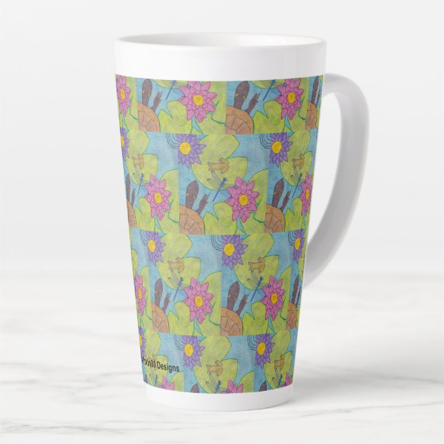 Teichszene - Latte Tasse (Rechte Ecke)