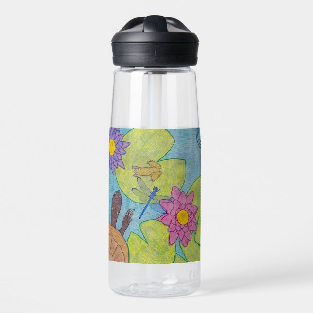 Teichszene - Wasserflasche Trinkflasche (Vorne)