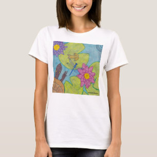 Teichszene (weiß) - Basic T-Shirt für Damen