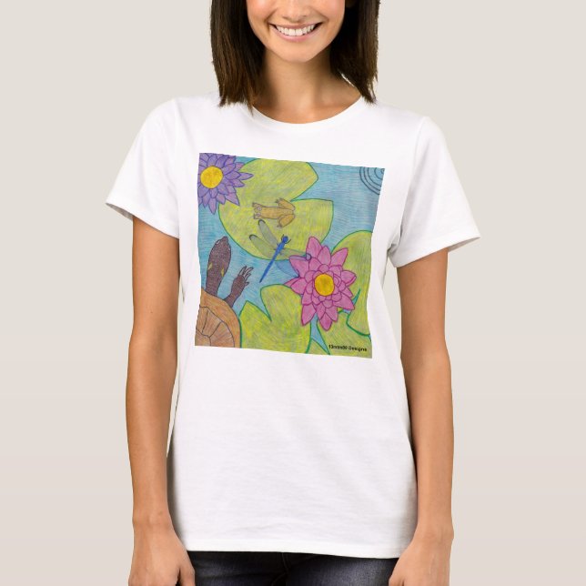 Teichszene (weiß) - T - Shirt für Frauen (Vorderseite)