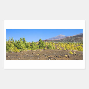 Teide Nationalpark-Landschaft in Teneriffa Rechteckiger Aufkleber