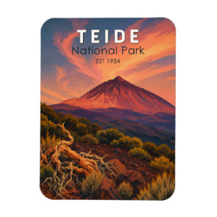 Teide-Nationalpark Spanien Illustration Reise Kuns Magnet