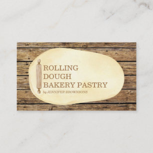 Teig rollende Holzschneidebrett Bäckerei Kuchen Visitenkarte