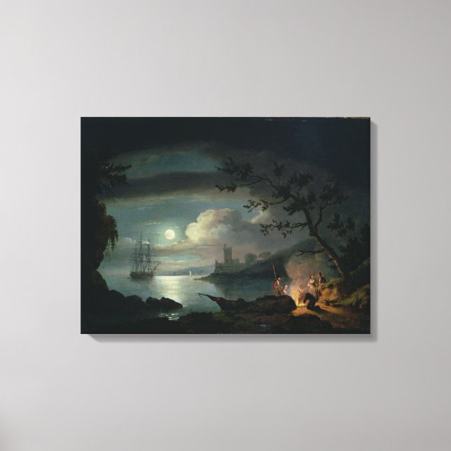 Teignmouth, Mondlicht Leinwanddruck (Vorderseite)