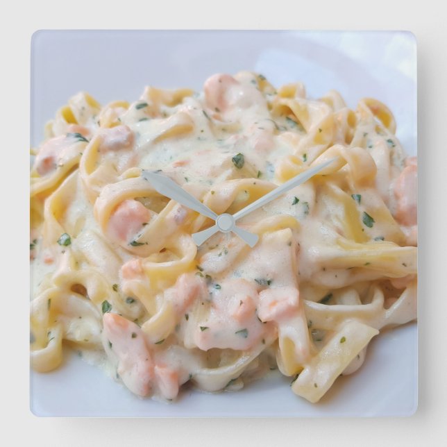 Teigwaren-kundenspezifisches NahrungsmittelFoto Quadratische Wanduhr (Vorderseite)