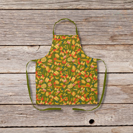 Teigwaren und Gemüse, olivgrün Schürze