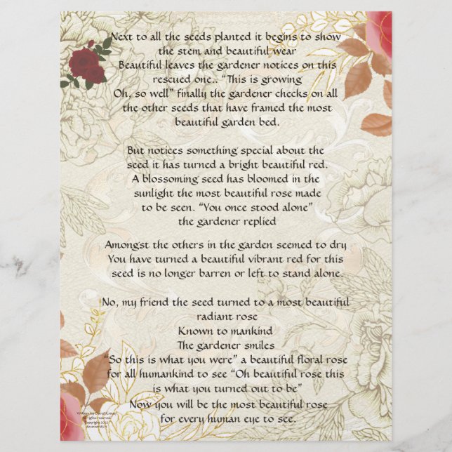 Teil 2 Eine Rose steht allein für persönliche Stat (Vorderseite)