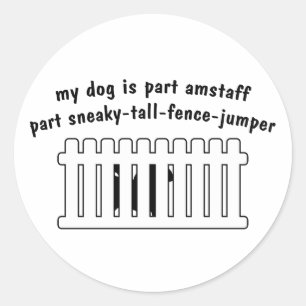 Teil AmStaff Teil Fence-Jumper Runder Aufkleber