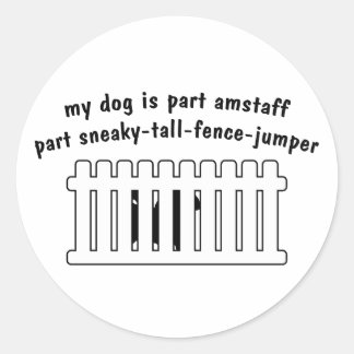 Teil AmStaff Teil Fence-Jumper Runder Aufkleber