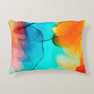 Teil der alkoholfarbenen Malerei, Makro-Foto, abst Dekokissen