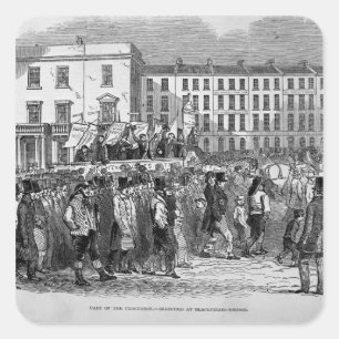 Teil der Chartist-Prozession Quadratischer Aufkleber