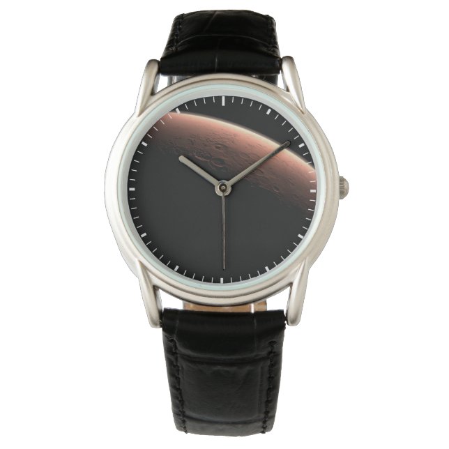 Teil der Mars an der Grenze von Licht und Dunkel. Armbanduhr (Vorderseite)