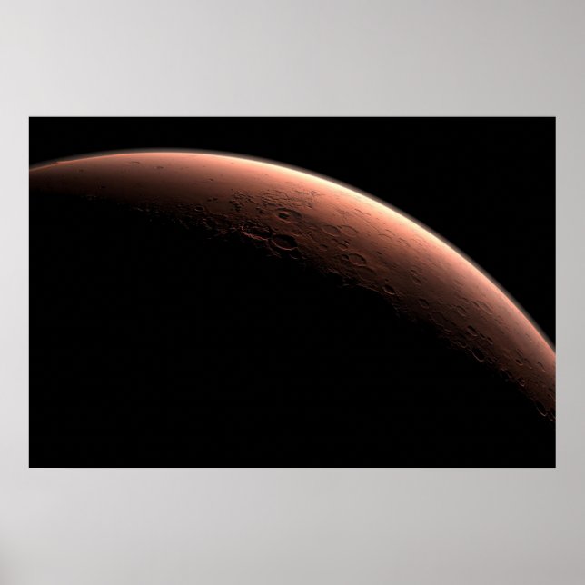 Teil der Mars an der Grenze von Licht und Dunkel. Poster (Vorne)