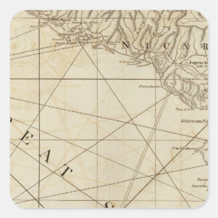 Teil der Provinzen Costa Rica und Nicaragua Quadratischer Aufkleber