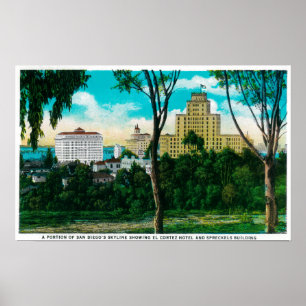 Teil der Skyline von San Diego mit El Corte Poster