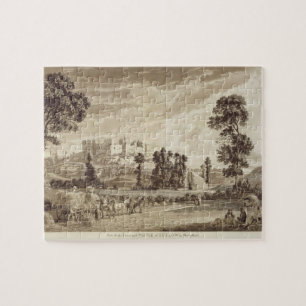 Teil der Stadt und des Schlosses von Ludlow in Puzzle