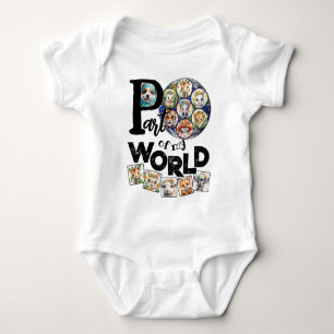 Teil des Textes "Mein Planet Erde Niedliche Tiere" Baby Strampler