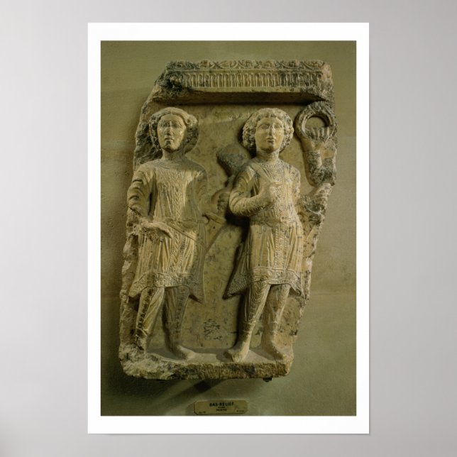 Teil einer Bas-Relief-Tafel mit zwei verkauften Bi Poster (Vorne)