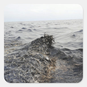 Teil einer Ölpest im Golf von Mexiko Quadratischer Aufkleber