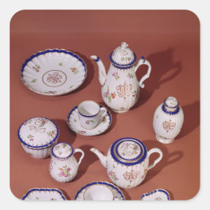 Teil eines Worcester mit Monogramm Teeservice Quadratischer Aufkleber