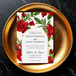 Teil II Liebliche Red Double Arch Wedding Real Folieneinladung