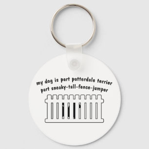 Teil Patterdale Terrier Teil Zaun-Pullover Schlüsselanhänger